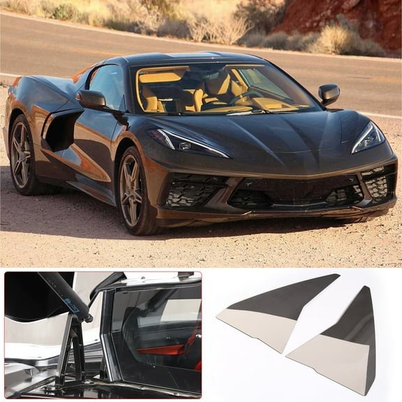TINKI Engine Bay Front Panel Trim Cover Compatible with Chevrolet Corvette C8 2020-2023, Stainless Engine Compartment Front Wall Decorative Cover Accessories