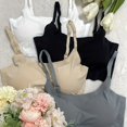 thumbnail image 1 of 4pcs Seamless Solid Bralettes, Comfortable Adjustable Straps Wireless Intimates Bra, Women's Lingerie & Underwear, 1 of 5