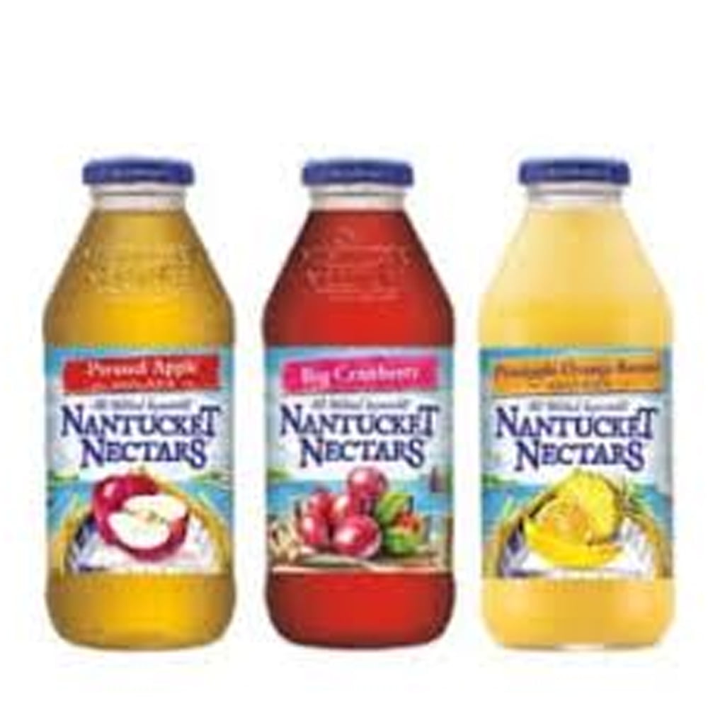 Nantucket Nectars Variety Pack 12 Plastic Bottles, 4 Orchard apple AKA