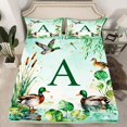 thumbnail image 2 of jejeloiu Kawaii Rustic Mallard Twin Sheet Sets,Green Letter A Bedding For Kids 3 Pieces, 2 of 7