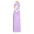 thumbnail image 2 of Moggemol Robe de Danse Sans Manches pour Filles Robe de Danse Contemporaine Fendue Longue Jupe Violette 12, 2 of 4