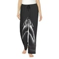thumbnail image 1 of Balery Black And White Shark Pantalones de pijama para mujer, pijamas ultraligeros, pantalones de estar por casa-Small, 1 of 6