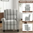 thumbnail image 4 of Pushback Recliner Chair Sets of 2 Wingback Reading Armchair Home Theater Overstuffed Recliner Sofa for Living Room, Stripe Gray, 4 of 6