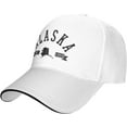 thumbnail image 2 of Alaska Est. 1959 State Map Souvenir Gift Baseball Cap Women Trucker Hat for Men Dad Hat Adjustable Snapback Hat Black, 2 of 9