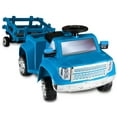 thumbnail image 2 of Heavy Hauling Truck with Trailer Toddler Ride-On Toy by Kid Trax, blue, 2 of 8