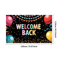 thumbnail image 3 of Welcome Back Banner Colorful Confetti Balloons Decorative Background Party Supplies Event Backdrop Celebration Welcome Banner Photography Props, 3 of 4