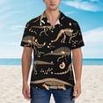 thumbnail image 5 of Skeleton Of Dinosaur Animal Men's 3d Print Casual Button Down Shirts, Novelty Hawaiian Short Sleeves L, 5 of 8
