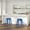 Blue, variant on Merrick Lane Green 24" High Backless Metal Counter Height Stool with Square Seat for Indoor-Outdoor Use