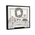 thumbnail image 2 of Stupell Industries Festive Wreath Cozy Fireplace Mantel Rustic Design Graphic Art Jet Black Floating Framed Canvas Print Wall Art, Design by Cindy Jacobs, 2 of 5