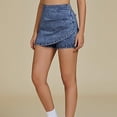 thumbnail image 6 of Breezora High Waist Ripped Denim Shorts for Women Wide Leg Elastic Tight Casual Summer Short Trousers Fashion Pull On Bottoms with Pockets, 6 of 8