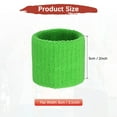 thumbnail image 3 of Uxcell 24PCS Bandas de sudor deportivas, muñequeras de algodón absorbentes para entrenamiento/baloncesto/correr [Verde fruta, 5cm de ancho], 3 of 7