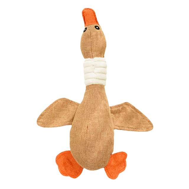Para Ganso Juguete Chirriante Masticar Cachorros Peluche (marrón Claro)