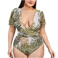 thumbnail image 2 of Swim Sets Aqestyerly Women's Plus Size Split Type Ruched Tummy Control Bathing Suit Swimwear Bikini, 2 of 6