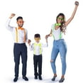 thumbnail image 2 of Dress Up America Neon Suspender, Bow-tie, Sunglasses, Accessory Set - Kids (Green), 2 of 2