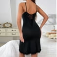 thumbnail image 3 of Sexy Lingerie for Women Slip Dress Sexy Pajamas for Women V Neck Lace Trim Nightgown Cute Sleepwear, 3 of 5