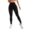 thumbnail image 2 of Women's High Waisted Yoga Pants, Color Block Tapered Workout Leggings, Butt Lifting Seamless Sports Pants with Side Stripes, Breathable Running Gym Tights for Women-Coffee, 2 of 9