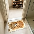 thumbnail image 5 of Dogs Shape Bath Plush Mat Rug, Polyester Non-Slip Quick Dry Absorbent Thin Bathroom Rugs Fit Under Door Bathroom Floor Mats-Shower Rug for in Front of Bathtub, Sink, Shower Room, 5 of 6