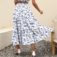 thumbnail image 3 of LEEy-world Maxi Skirts For Women Women Fashion Loose Casual Long L Solid Pleated Skirt Elastic Waist Skirt Denim Mini Skirt White,M, 3 of 5