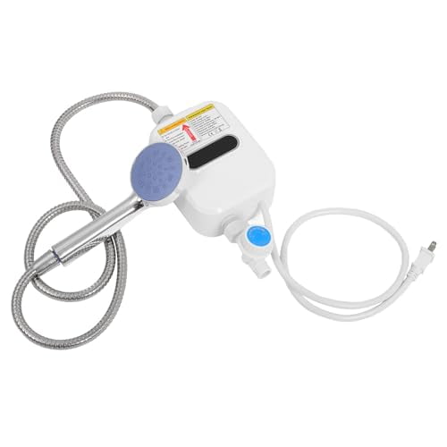 Instant Tankless Electric Water Heater Small Mini Portable with LCD Display Constant Temperature Water-electricity Separation Safety for Camping Boats RVs and Home Use North