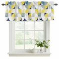 thumbnail image 2 of Yellow Geometric Valances for Windows, Middle Century Modern Abstract Art Light Filtering Kitchen Curtains, Rod Pocket Window Valance Curtains for Living Room Bedroom, 42" W x 18" L, 2 Panels, 2 of 9