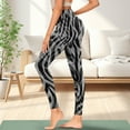 thumbnail image 3 of Renewold Zebra Stripes Grey Yoga Pants for Women with Pockets Full Length Workout Leggings High Waist Tummy Control Lounge Pants Activewear Fashion Womens Leggings, XS, 3 of 8