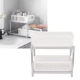 thumbnail image 1 of Cergrey 2-Layer Bathroom Sliding Basket Cabinet Organizer With Pull Out Drawers White, 1 of 8