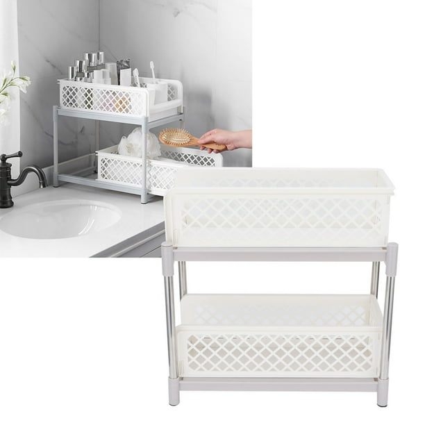 ANGGREK 2Layer Bathroom Sliding Basket Storage Organizer with