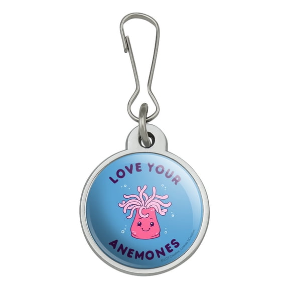 Love Your Anemones Enemies Funny Humor Jacket Handbag Purse Luggage Backpack Zipper Pull Charm
