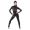 thumbnail image 2 of Traje de baño completo de licra para mujer de Speerise, traje de baño para danza, ballet, gimnasia, mono metálico brillante de manga larga para adultos, 2 of 5