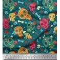 thumbnail image 1 of Soimoi Viscose Chiffon Fabric Dot,Bone & Skull Print Fabric by Yard 42 Inch Wide, 1 of 1