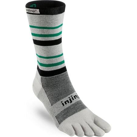 Injinji Run Lightweight Crew Socks (Emerald,