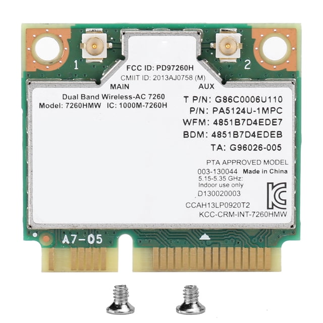 Tarjeta de redes inalámbricas 7260HMW 802.11AC 2.4GHz 5GHz Bluetooth 4.0 Mini tarjeta PCIE