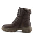 thumbnail image 4 of PATRIZIA MAHANDA Women’s Ankle Boot – Faux Leather Lug Sole Bootie with Knit Sweater Collar & Buckle Detail, 4 of 9