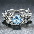 thumbnail image 4 of Women Ring Flowers Design All Match Accessories Fashion Sweet Rhinestone Wedding Ring for Party, 4 of 8