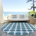 thumbnail image 6 of Addison Rugs Chantille Indoor/Outdoor Transitional Circles Teal Washable Round Rug, 8' x 8', 6 of 6