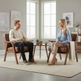 thumbnail image 3 of MOONMISS Mid Century Modern Accent Chair Solid Wood Frame Microfiber Living Room,Brown, 3 of 7