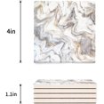 thumbnail image 3 of RYLABLUE Marble Set of 6 Coaster for Drinks, Absorbent Ceramic Stone Coasters Cup Mat with Cork Base for Home Kitchen Room Coffee Table Bar Decor, 3 of 4