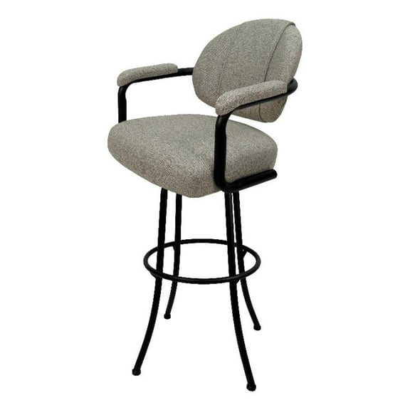 Swivel Metal Bar Stool 30" style M-70 - Portwood Ash on Black frame
