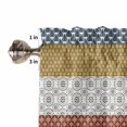 thumbnail image 5 of Kitchen Curtains 54 Inches length, Boho Geometric Window Treatment Curtain Drapes, Bohemian Stripes Aztec Tribe Vintage Decorative Window Curtains for Bedroom Cafe, 52"x54", 2 Panels, 5 of 7