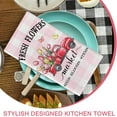 thumbnail image 5 of JOOCAR Kitchen Towels, Pink Striped Tulips Blooming Red Truck Fresh Flowers Butterflies Mother's Day 16x27.5 Inches Kitchen Towels for Kitchen Decor Housewarming Gift Towels Set of 2, 5 of 5