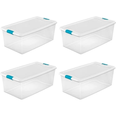 Sterilite 106 Qt Plastic Latch Box, Clear