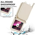 thumbnail image 6 of Compatible with Motorola Razr 2025/Razr 60 Crossbody Wallet Case,With Wrist Strap and Shoulder Strap,Zipper Card Slots Pocket,PU Leather Shockproof Protective Rugged Phone Case,Beige, 6 of 11
