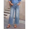 thumbnail image 6 of EMMIOL Women's 2026 Vintage Y2K Distressed Mid Waist Wide Leg Denim Jeans, 6 of 7