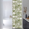 thumbnail image 3 of Sage Green Geometric Window Privacy Film, Modern Abstract Art Botanical Static Cling UV Sun Blocking Heat Control Window Tint Day and Night, Non-Adhesive One Way Windows Privacy Cover 17.7''x78.7'', 3 of 7