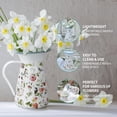 thumbnail image 3 of Pitcher with Handle Vintage Enamel Water Jug Farmhouse Enamelware Pitcher Vase 1.2QT,Dual Use for Serving Beverage Flower Vase, 3 of 10