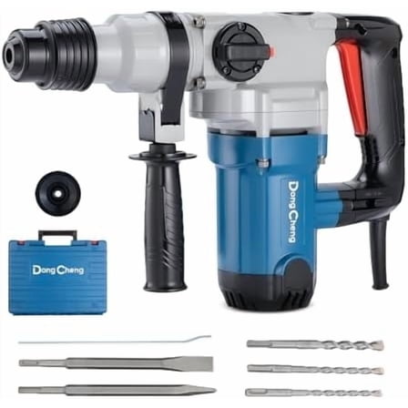 1-1/8 Inch SDS-Plus Rotary Hammer Drill with Safety Clutch, 9.2 Amp Heavy Duty Corded Demolition Hammer for Concrete, 3.6 Joules, Including 3 Drill Bits, Flat Chisels and Point Chisels$$