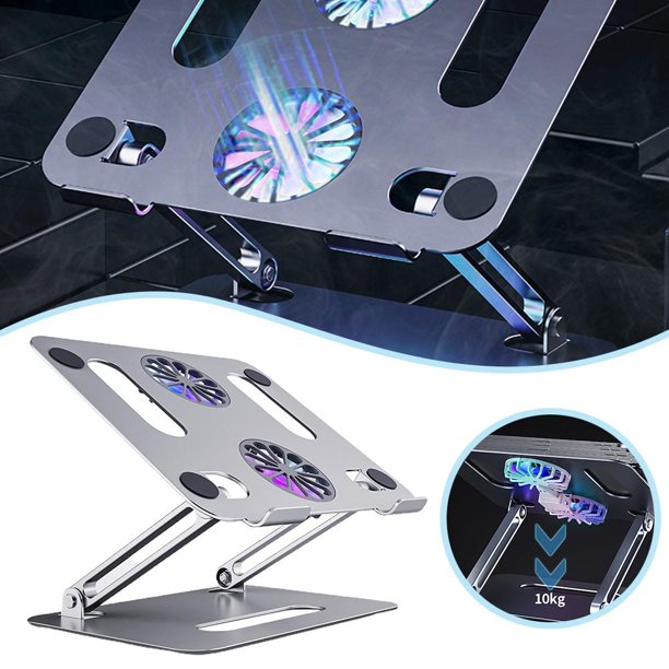De Aleación De Aluminio, Soporte Enfriador Portátil Para Portátil, Ventilador Doble De Refrigeración, Soporte Para Ordenador De Doble Capa Eigraketly HA039617-01
