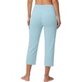 thumbnail image 3 of Women's Yoga Capris Pants High Waist Leggings Straight Leg Athletic Exercise Workout Crop Capris Sky Blue L, 3 of 6