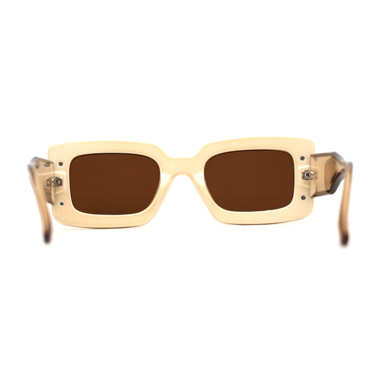 Womens Mod Rectangle Inset Fancy Pattern Frame Sunglasses  display picture 1