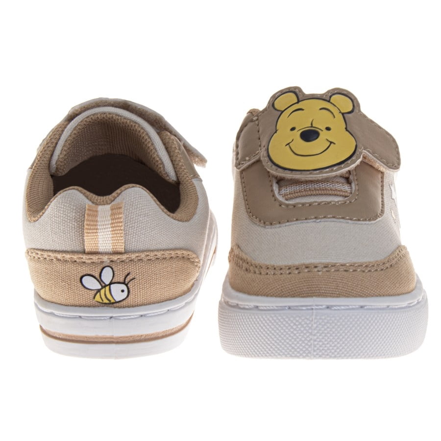 Disney Baby Boy Shoes Hook & Loop Fashion Sneakers, Round Toe, Beige & Yellow, Size: 10